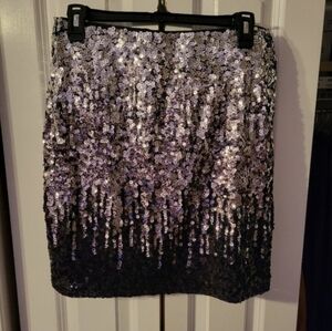 Black and Silver Sequin Skirt